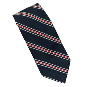 Vintage Anderson Little Tie Navy Blue Red Diagonal Stripe Classic Preppy
